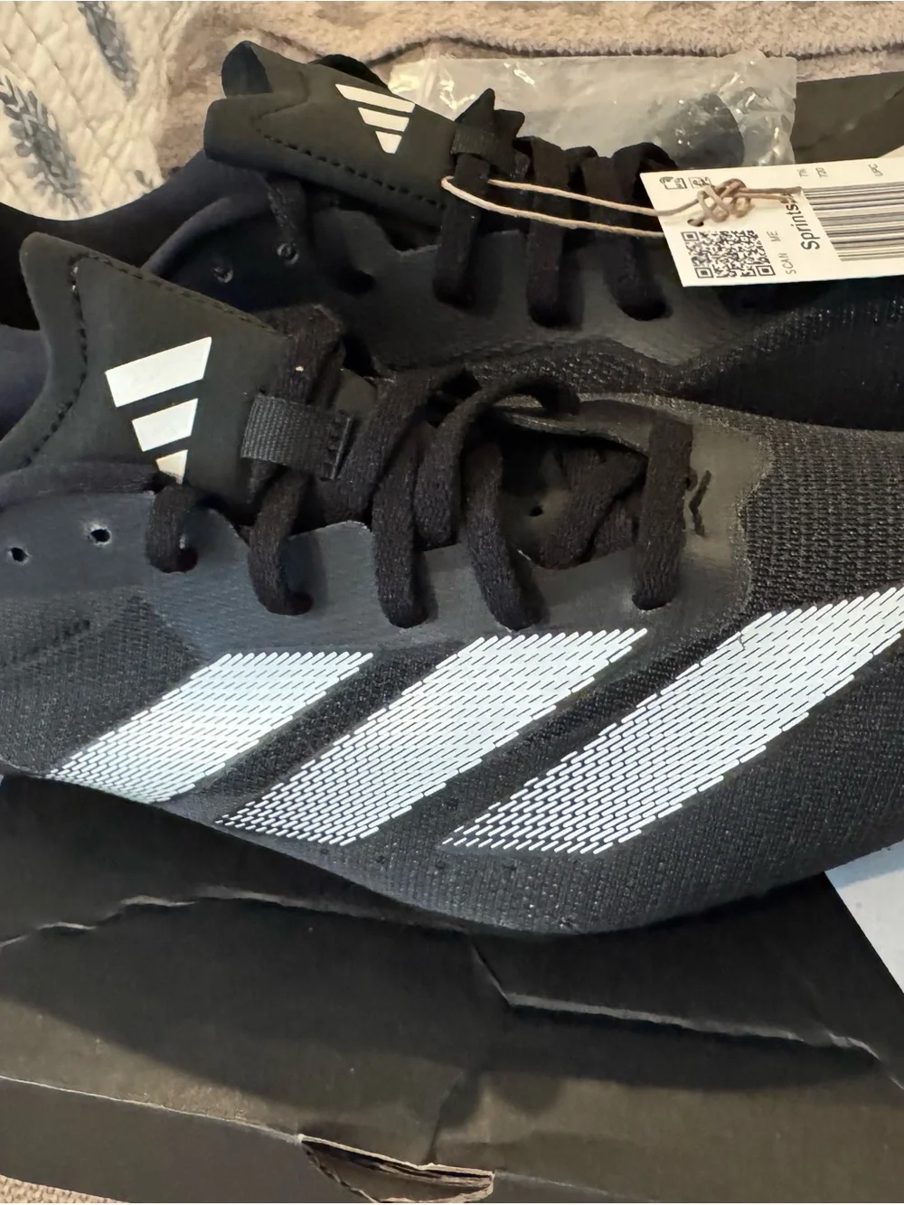 Adidas Black & White Sprintstar Track Shoes NWT